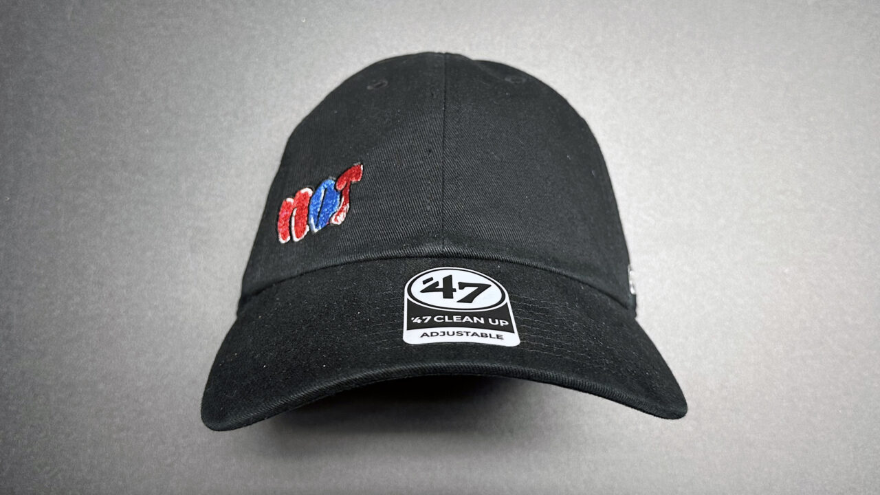 Not Pollock - NOT Throwie Hat - 47 Dad Hat - Black w Red White Blue - Front